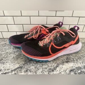 Nike Pegasus Trail 4 in Black, Orange, and Purple